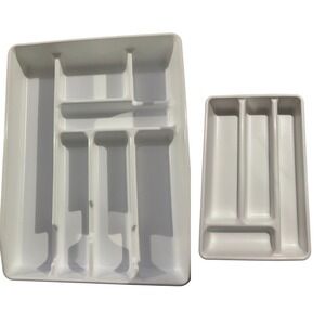 Vintage‎ Rubbermaid white silverware holders 0521 0522 large and small
